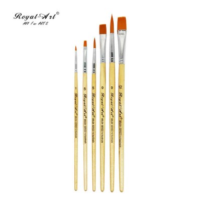 ROYAL-ART Painting Supplier Handle Nylon Painting Brush Set Factory Artist Paint Natural