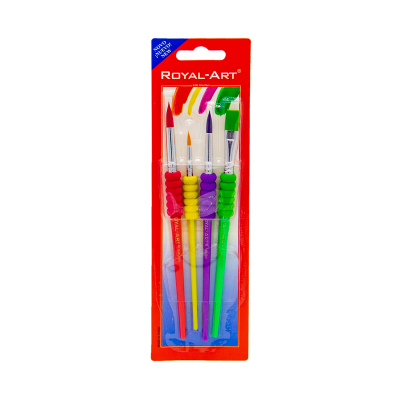 ROYAL ART 4Pcs Paint Brush Set for Acrylic Oil Paint Child student practicing brushes