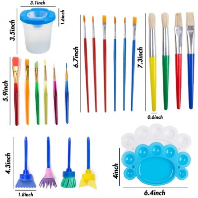 34Pcs Painting Tool Kits All-Purpose Assorted Artist Paint Brush Set kid paint brushes