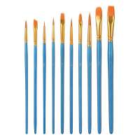 10 Pieces Round Pointed Tip Nylon Hair Artist Acrylic Paint Brushes for Acrylic Painting Oil Watercolor Face Nail Body Art Craft