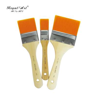 Paint Brushes, Yellow Synthetic Brushes Ideal For Acrylic Oil Paintings, 3 Piece Professional Paint Brushes Set