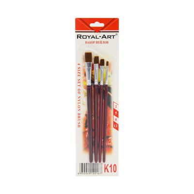 ROYAL ART K10 4Pcs Nylon hair Paint Brush Set for Acrylic Oil Paint Child student practicing brushes