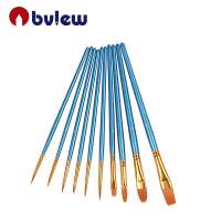 Professional 10 Piece Hand Made All Purpose Nylon Hair Acrylic Paint Brushes Set For Acrylic And Oil Color Watercolor Painting