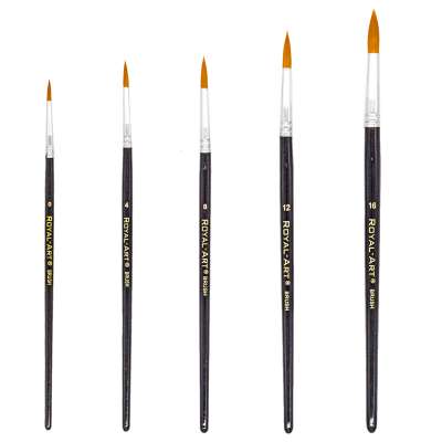 5 Pieces Nylon Hair Artist Acrylic Paint Brushes for Acrylic Painting Oil Watercolor Face Nail Body Art Craft RA-2622