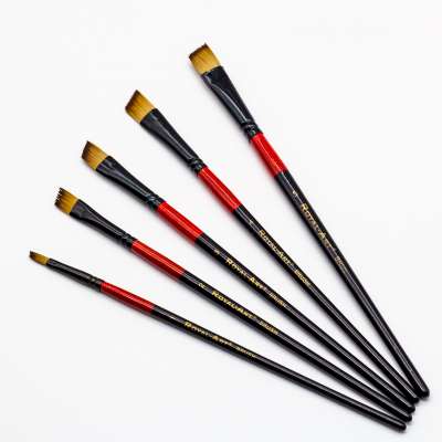 5Pcs Angular students Brushes Nylon Hair, Plastic hand Artist Paint Brush Set for Acrylic Watercolor Oil Paint RA-388