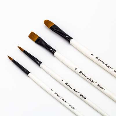 4 Pieces Nylon Hair Artist Acrylic Paint Brushes for Acrylic Painting Oil Watercolor Face Nail Body Art Craft